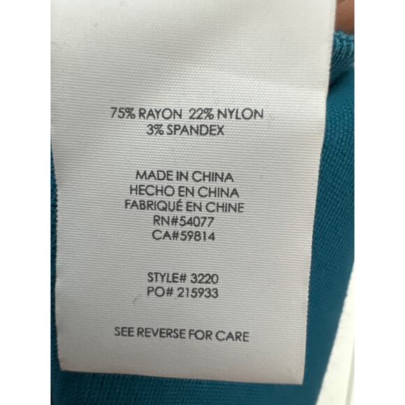 Cabi Women's A-Line Mini Skirt Slit Pockets Career Turquoise Blue Size 10 - Picture 7 of 8